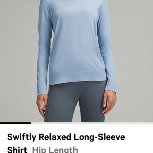 Swiftly relaxed long sleeve sz 12 light - Blue Willow